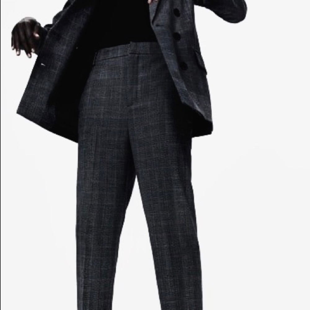 Zara gray plaid knit trousers / dress pants 🖤